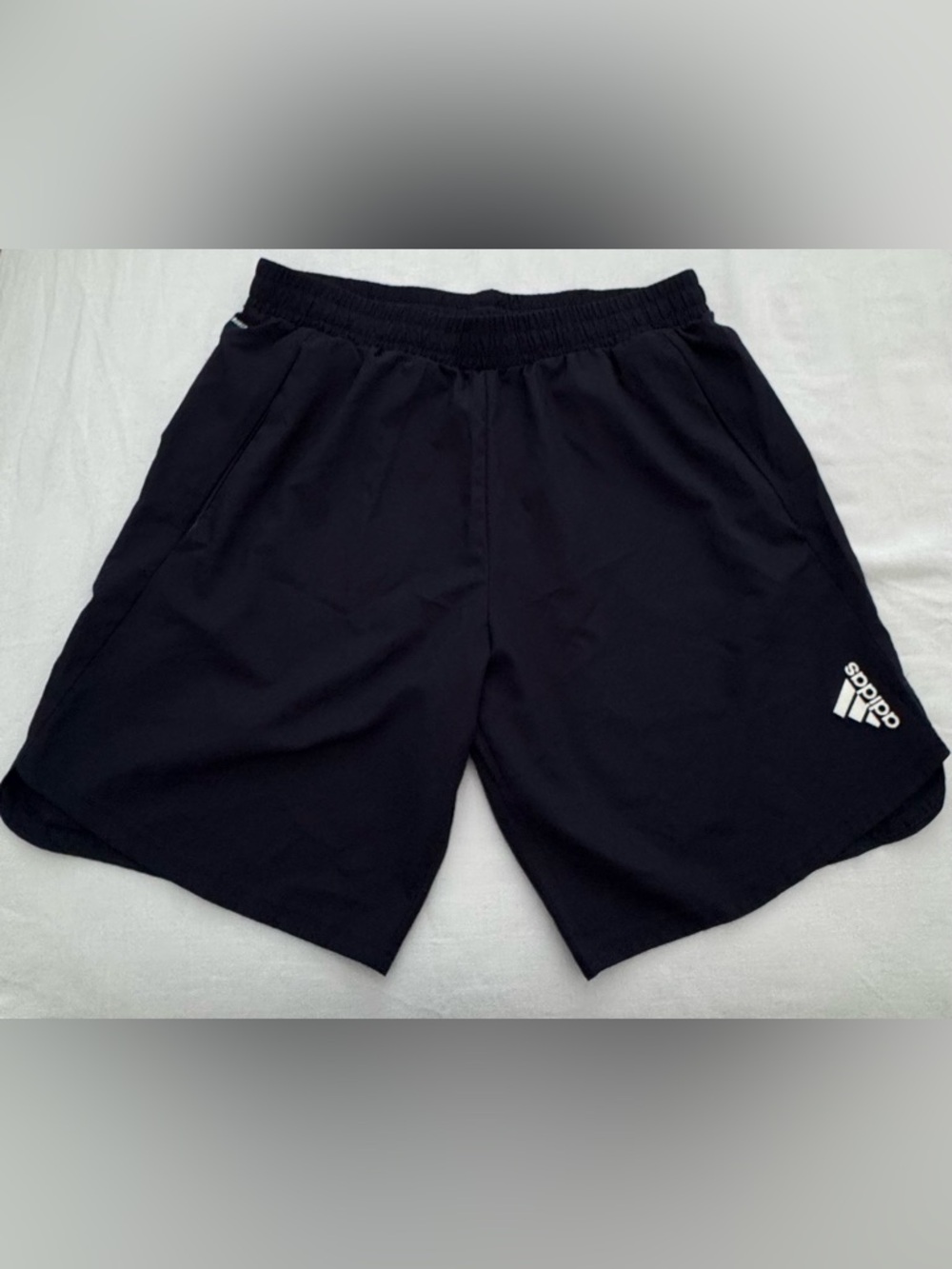 Adidas Men’s Navy Athletic Shorts with zipper pockets